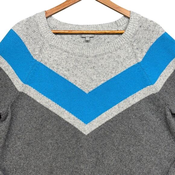 T by Talbots Thermolite Gray Blue Colorblock Wool Cotton Blend Sweater Women 2X - Picture 4 of 7
